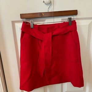 Chic Red Mini Skirt with Belt